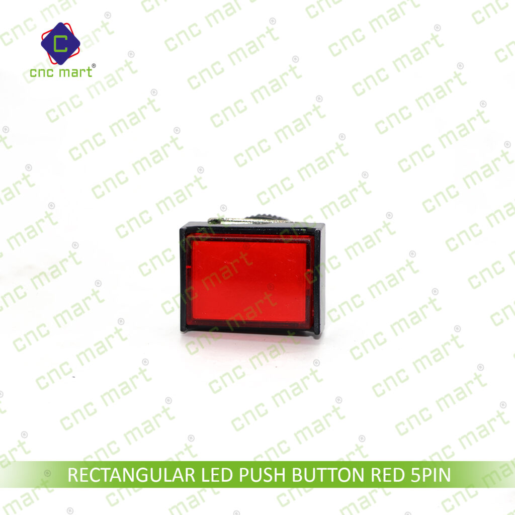 Small Rectangular Push Button RECTANGULAR LED PUSH BUTTON RED 5PIN - CNC MART